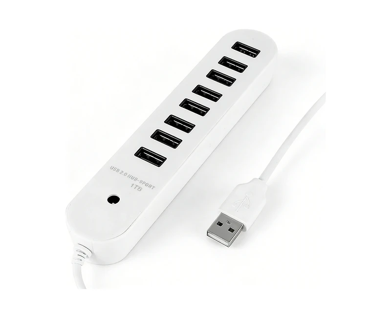 Risokeys 8-Port Usb 2.0 Hub, 480Mbps High-Speed Splitter, Plug & Play Usb Expander for Home Office & Travel