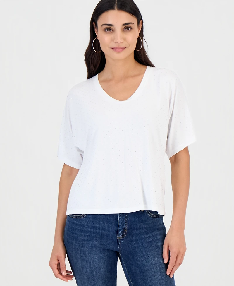 I.n.c. International Concepts Women's Embellished Dolman-Sleeve Top, Macy's Exclusive