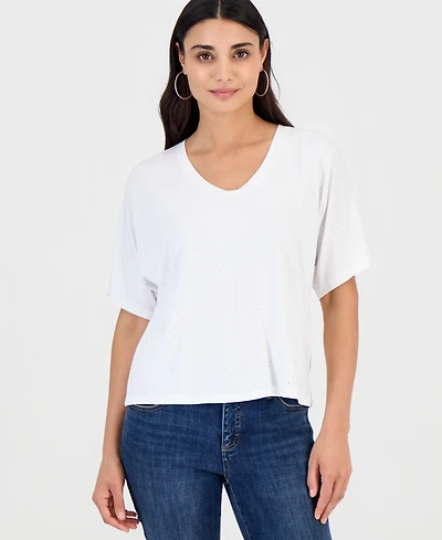 I.n.c. International Concepts Women's Embellished Dolman-Sleeve Top, Macy's Exclusive