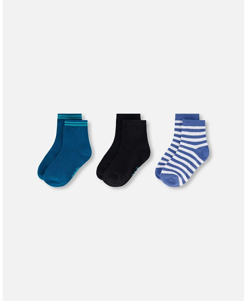 Deux par Boy Socks (3 Pairs) Set Striped Toddler|Child