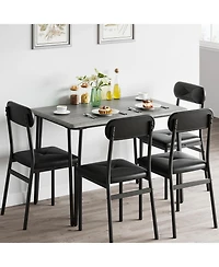 gaomon Dining Table Set for 4, Kitchen Chairs of Industrial Room with 4 Upholstered