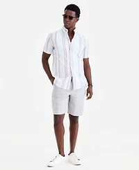 Club Room Men's Short-Sleeve Striped Oxford Shirt, Macy's Exclusive - Ox Stripe Yd