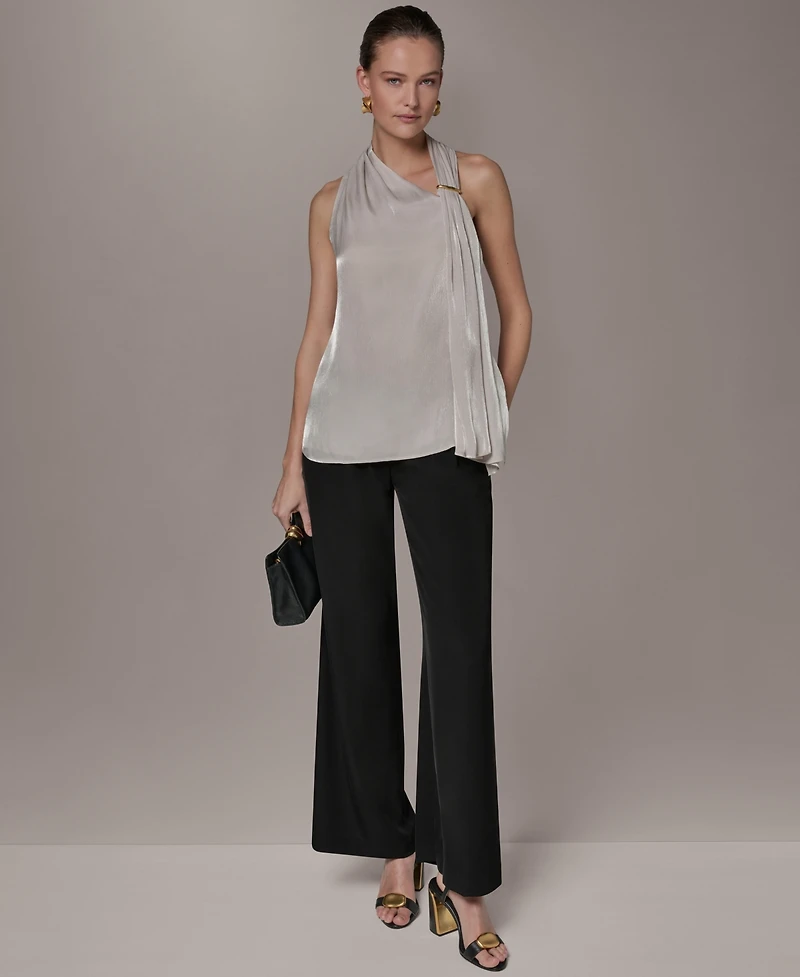 Donna Karan New York Women's Asymmetrical Halter Neck Top