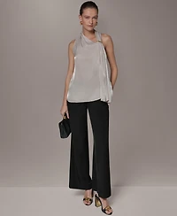 Donna Karan New York Women's Asymmetrical Halter Neck Top