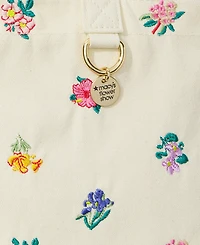 Macy's Flower Show Scattered Flower Embroidery Farmers Market Tote Bag, Macy's Exclusive