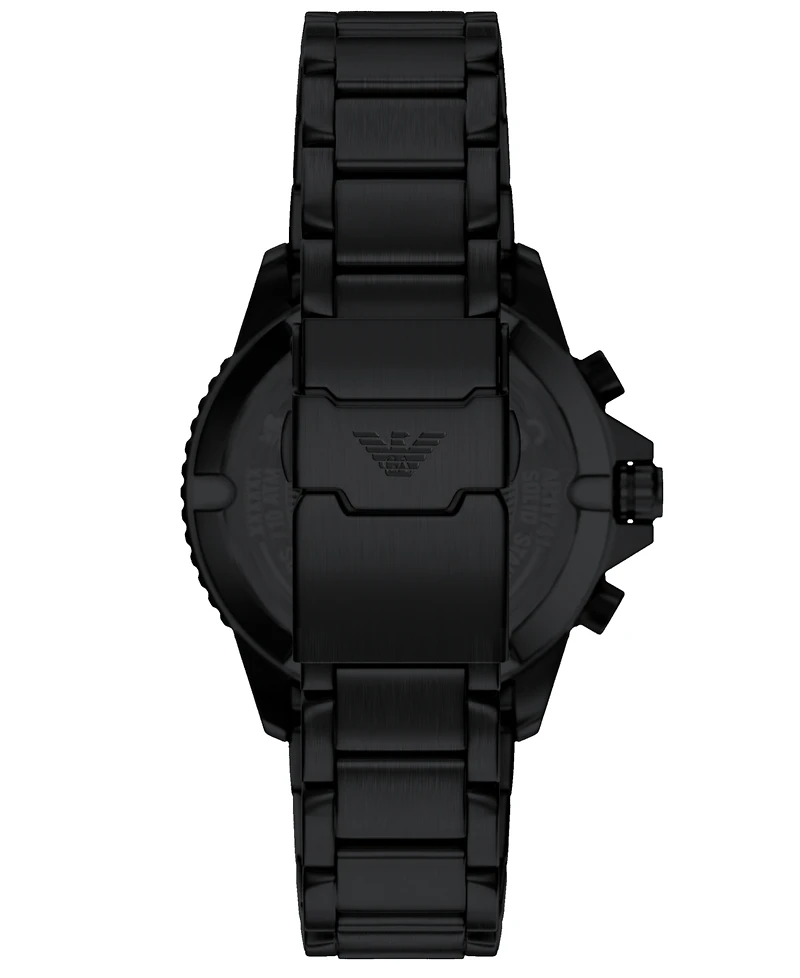 Emporio Armani Men's World Explorer Solar Chronograph Black Stainless Steel Watch, 43mm