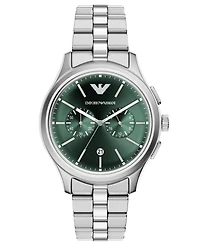 Emporio Armani Men's Quartz Chronograph Silver Stainless Steel Watch, 42mm