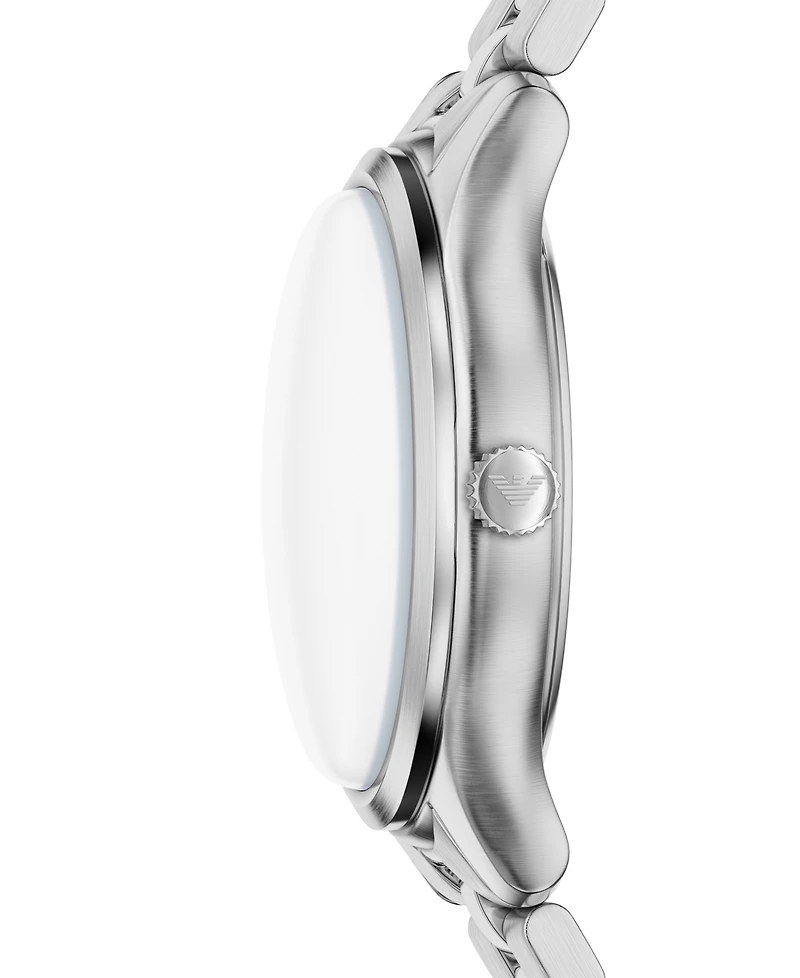 Emporio Armani Men's Quartz Three-Hand Silver Stainless Steel Watch, 41mm