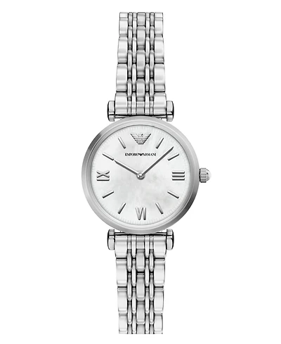 Emporio Armani Women's Quartz Two-Hand Silver Stainless Steel Watch, 28mm