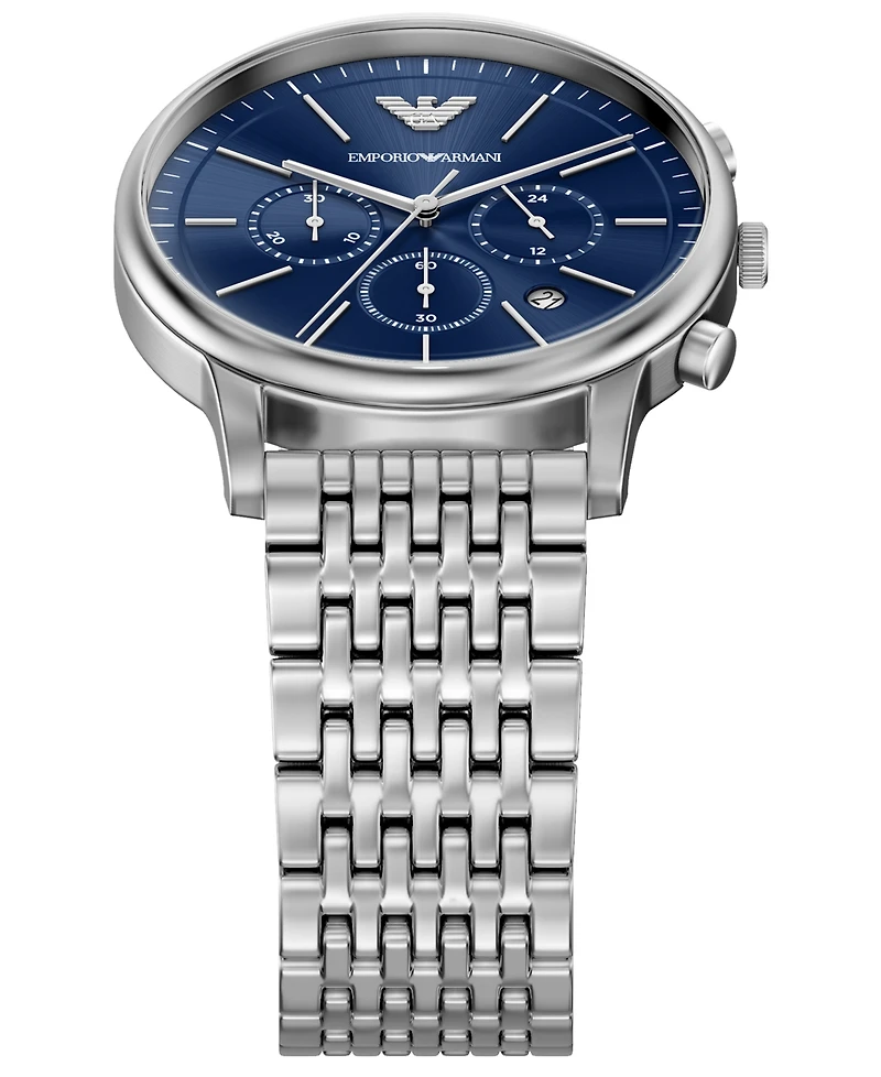 Emporio Armani Men's Quartz Chronograph Silver Stainless Steel Watch