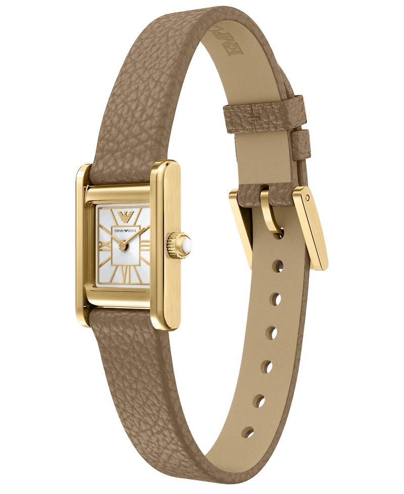 Emporio Armani Women's Quartz Two-Hand Leather Watch