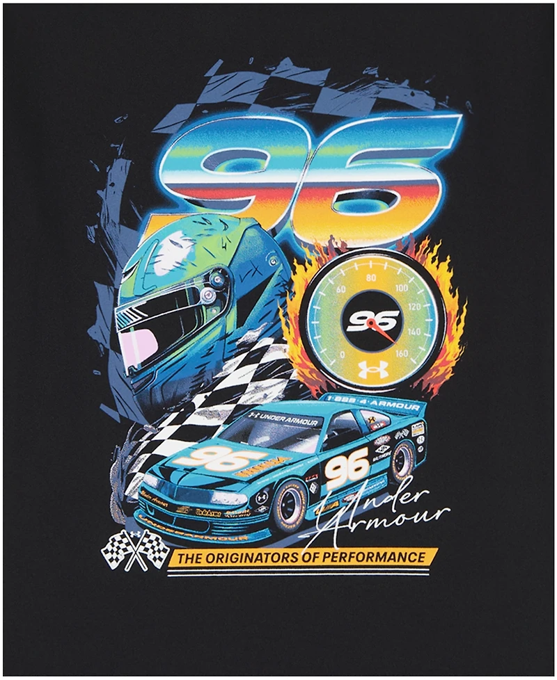 Under Armour Boys'2T-7 Tech Race Car Crewneck T-Shirt and Shorts, 2-Piece Set