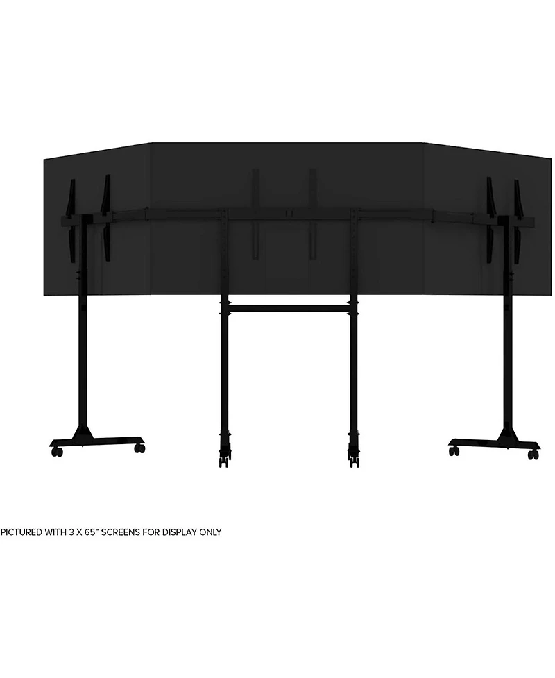 Next Level Racing Round Tube Freestanding Triple Monitor Stand, Black