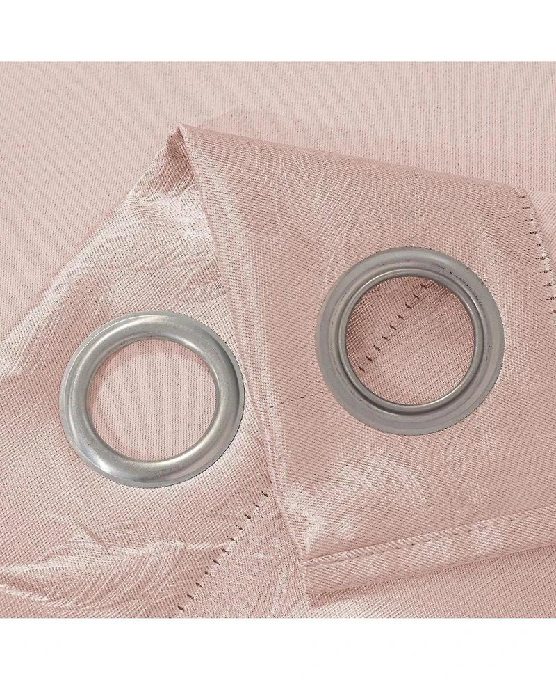 Olivia Gray 100% Polyester 200 Gsm Arlo Embossed Blackout Grommet Curtain Panel Blush