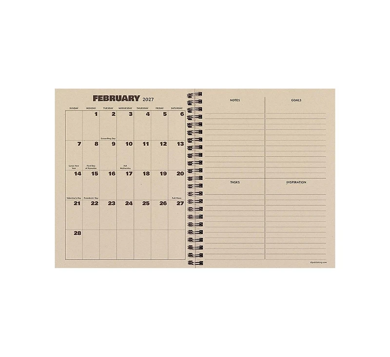 Tf Publishing Paper Goods July 2026 - June 2027 Blue Flannel Medium Weekly Monthly Planner