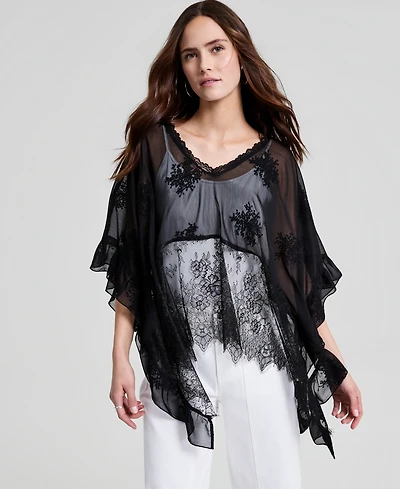 And Now This Women's Embroidered Woven Poncho, Macy's Exclusive