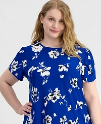 Anne Klein Essentials Plus Size Tulip-Sleeve Knit Top