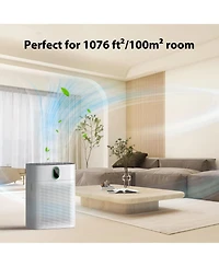 Morento Hepa Air Purifier for Home Large Room up to 1076 Sq Ft with Pm 2.5 Display Air Quality Sensor, White