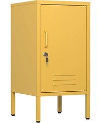 gaomon 1 Pc Steel Lockable Door & Shelf Easy Assembly Nightstand