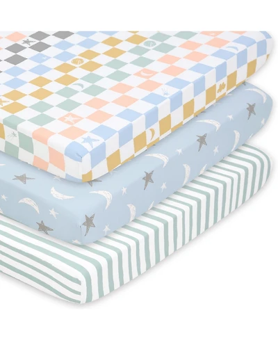 The Peanutshell Celestial Multi 3-Pack Fitted Playard Sheets