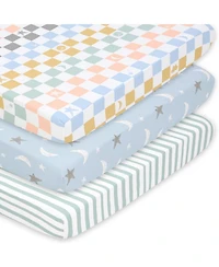 The Peanutshell Celestial Multi 3-Pack Fitted Playard Sheets