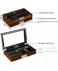 Yigii Luxury Pu Leather Watch, Cufflinks & Sunglasses Organizer