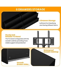 gaomon Entertainment Center with Mount: Tv Stand Features 6 Drawers