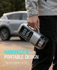 Sugift Portable 4-in-1 Car Jump Starter 1000A, 150 Psi Air Compressor, Handheld Vacuum, Led Emergency Light, Power Bank