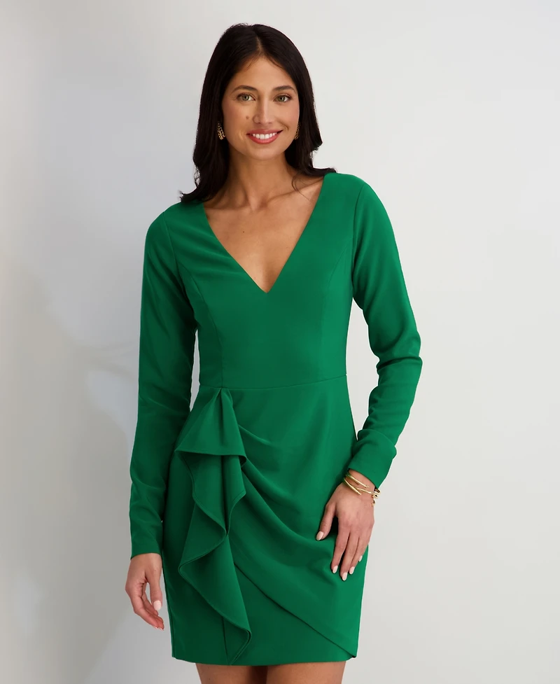 Siena Women's Soft Touch Gab V-Neck Dress