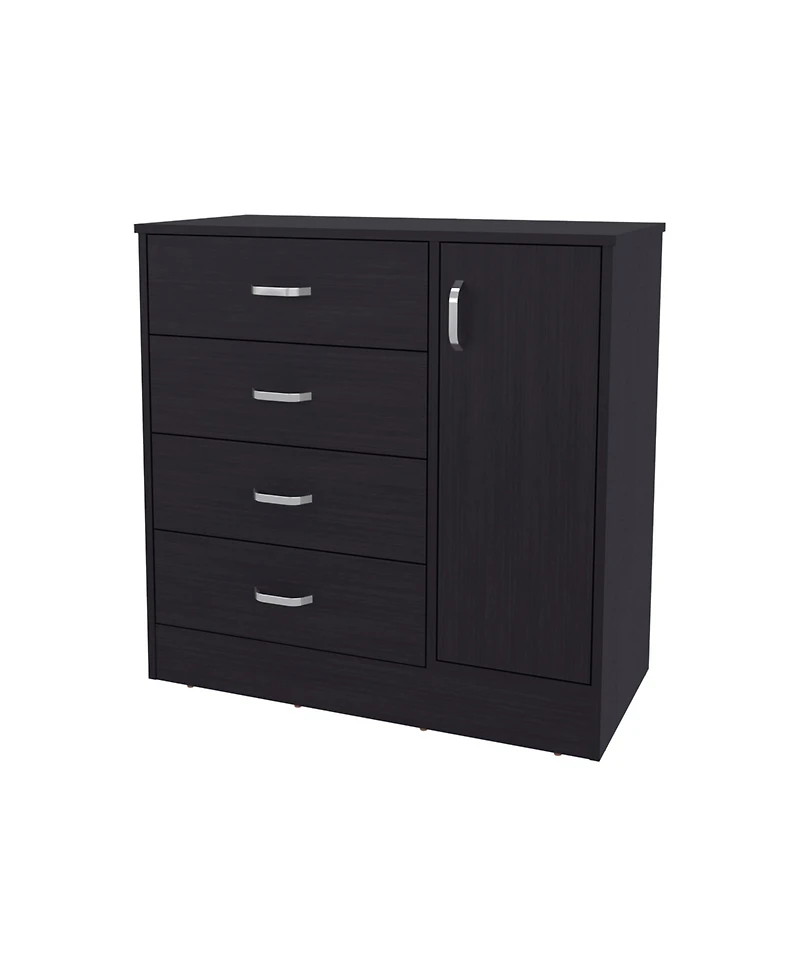 Fm Furniture Turkey 4-Drawer Dresser with Side Cabinet, Freestanding Storage Organizer with Interior Shelf – Ideal for Bedroom