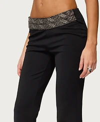 Edikted Women's Maricela Sequin Bead Bootcut Pants