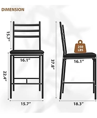 gaomon Bar Stools Set of 2 Faux Leather Bar Chair with Back Thick Cushion Upholstered Counter Height Bar Stools with Footrest for Kitchen