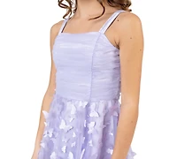 Rare Editions Girls' 7-16 Glitter Square Neck Dress