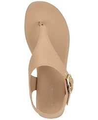 Calvin Klein Women's Moraca Buckle T-Strap Flat Sandals