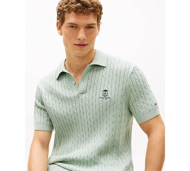 Tommy Hilfiger Men's Cable Short-Sleeve Polo Shirt