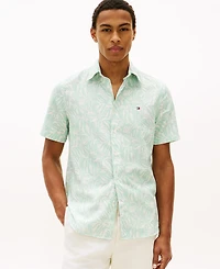 Tommy Hilfiger Men's Short-Sleeve Linen-Blend Printed Shirt