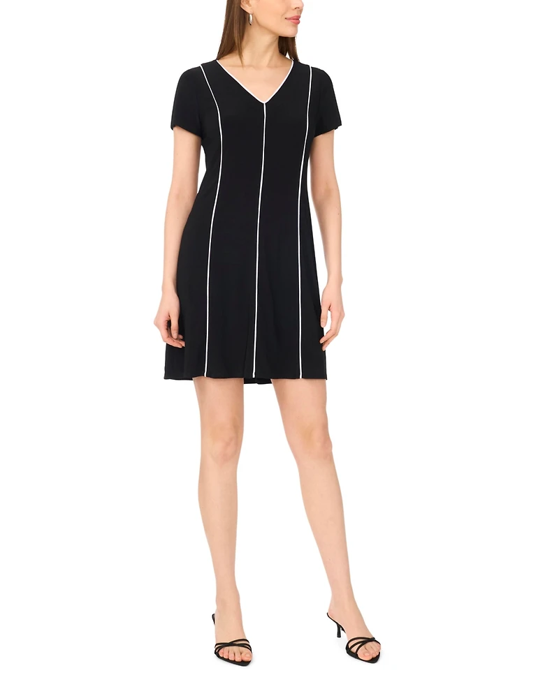 Msk Women's V-Neck Fit & Flare Mini Dress