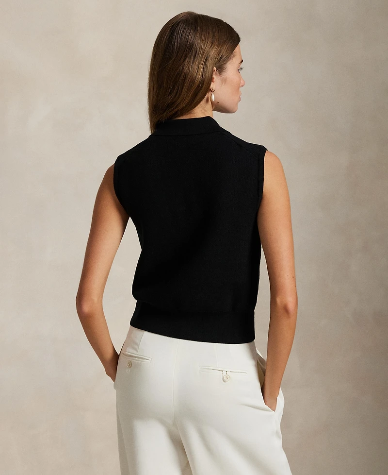Polo Ralph Lauren Women's Ribbed Collar Sleeveless Sweater