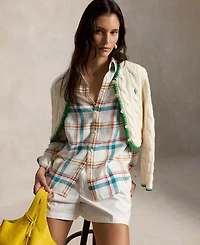 Polo Ralph Lauren Women's Spread Collar Buttoned Placket Shirt