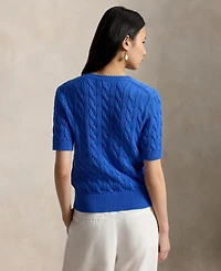 Polo Ralph Lauren Women's Cable-Knit Cotton Short-Sleeve Cardigan