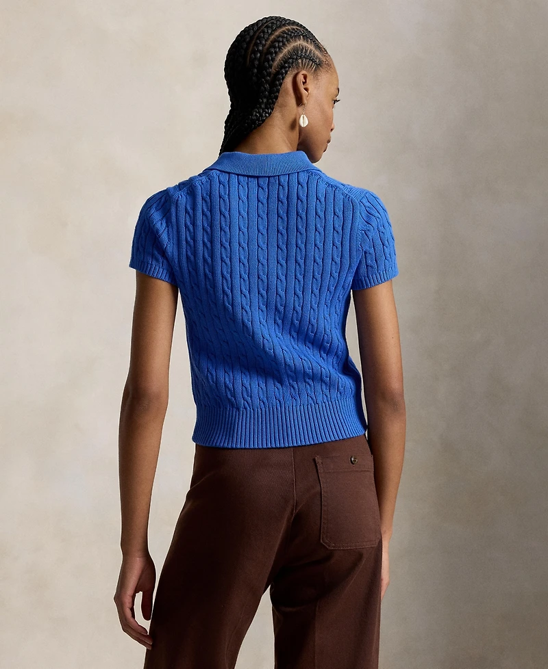 Polo Ralph Lauren Women's Slim Fit Ribbed Collar Cropped Sweater