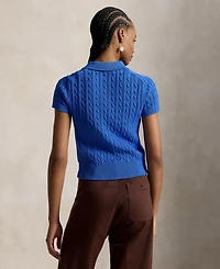 Polo Ralph Lauren Women's Slim Fit Ribbed Collar Cropped Sweater