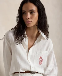 Polo Ralph Lauren Women's Point Collar Long-Sleeve Shirt