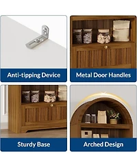 gaomon 71" Tall Arched Storage Cabinet with Drawer, 6-Tier Freestanding Arch Pantry Adjustable Shelves