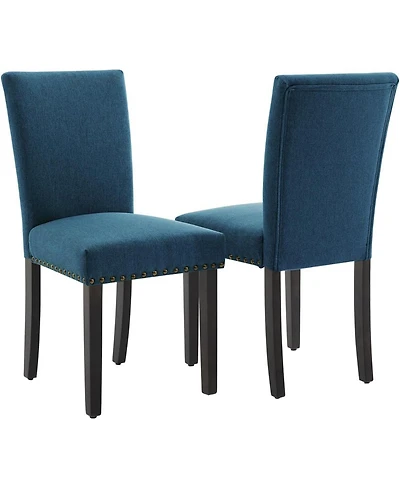 gaomon Upholstered Parsons Chairs Set of 2, Modern Nailhead Trim Fabric Dining Accent Chairs