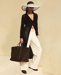 Anne Klein Women's Geometric-Knit Duster Cardigan