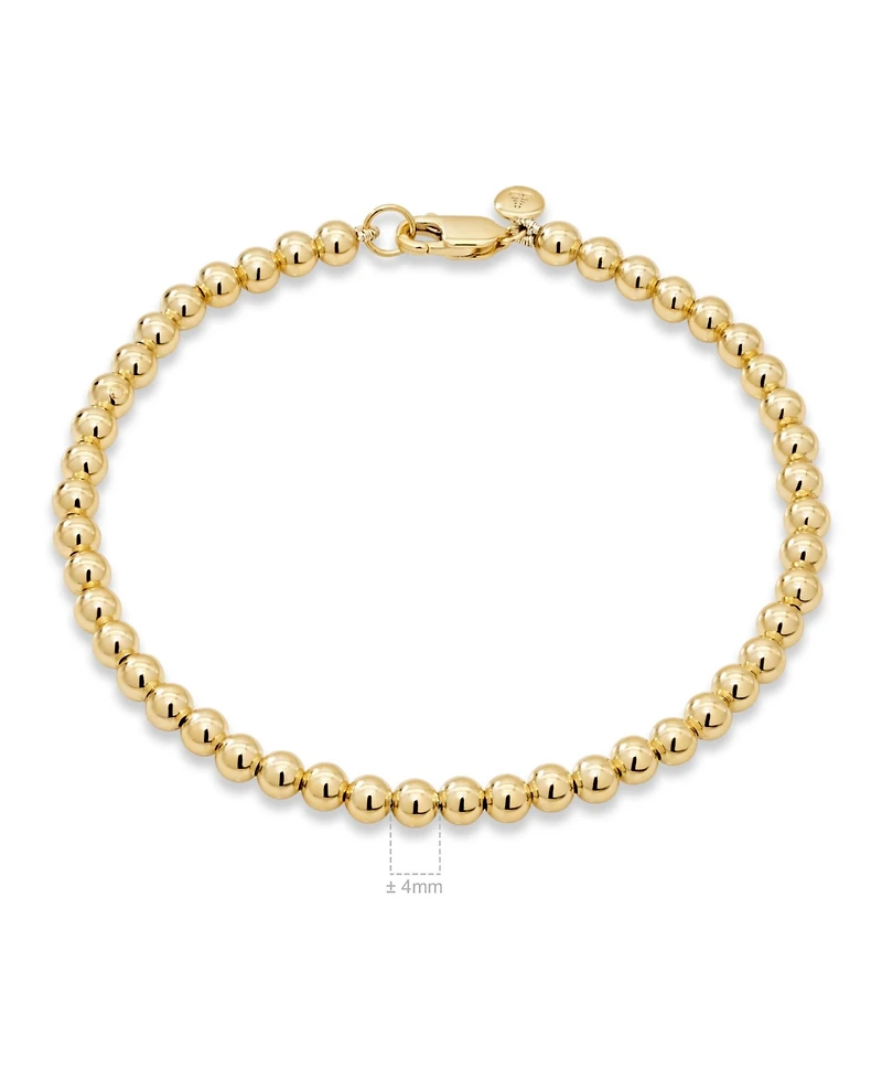 Devata 4mm Beaded Ball Chain Bracelet Sterling Silver, Medium 7.5