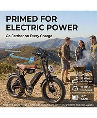 Mikolo 750W Electric Scooter for Adults, 20" x 4" Fat Tire Front Suspension Off-road E-Bike