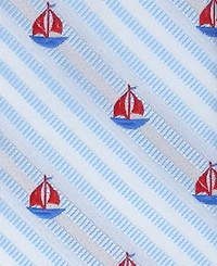 Tommy Hilfiger Baby Boys' Harbor Sailboat Stripe Pre-Tied Zipper Tie
