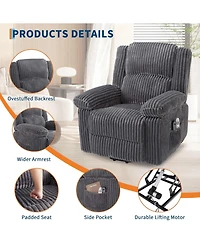 gaomon Power Lift Recliner Chair - Heat and Massage, Electric Lift Plush Recliner with Soft Padded Seat, Back Support & Armrests